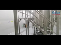 どんな装置が包む前にジュースを殺菌するのに使用されているか。